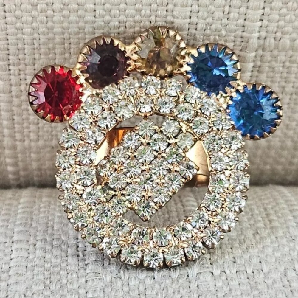 Women Rings Multi Color Crystal Fashion Ring Jewelry Size adjustable 6 to 7